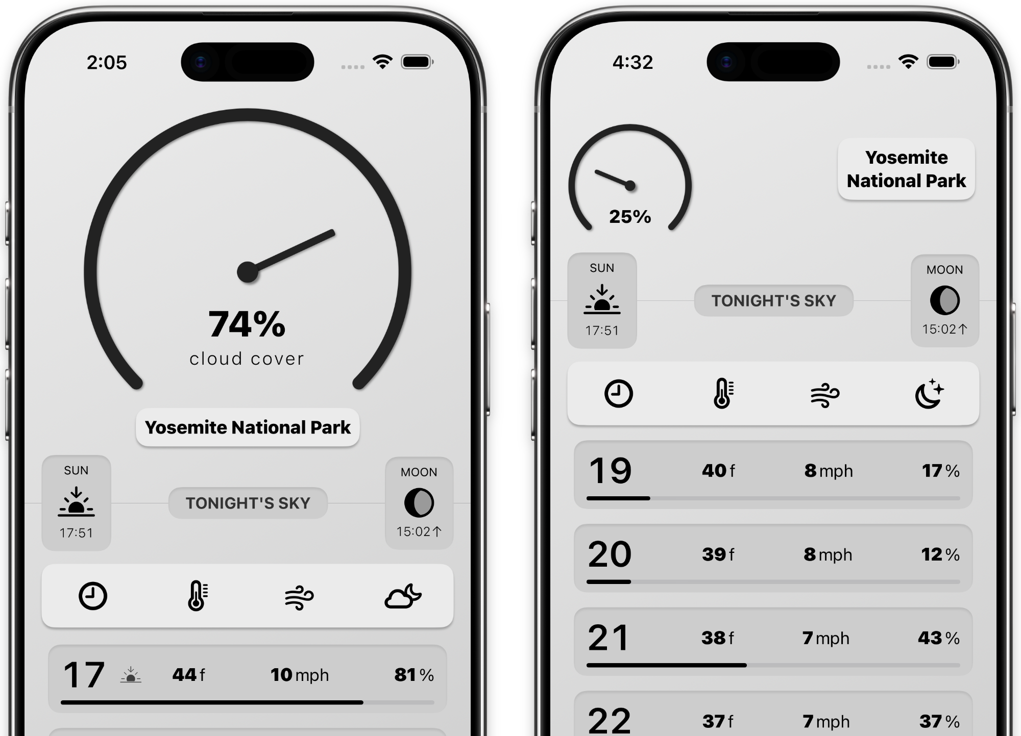 Product image of the Enceladus app on two iPhones.